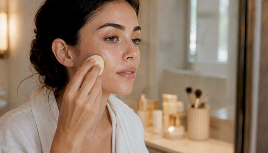 Applying non-comedogenic foundation on skin